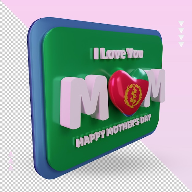 3d mothers day Eritrea flag rendering left view