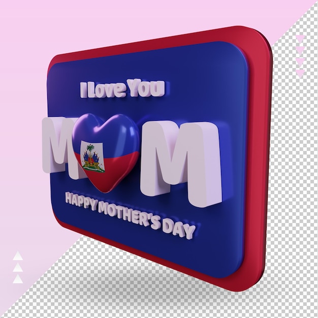 3d mothers day Haiti flag rendering right view