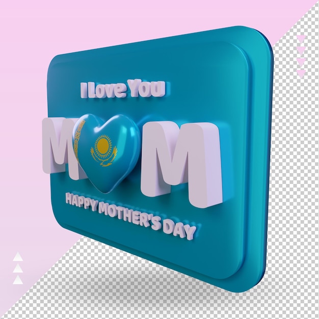 3d mothers day Kazakhstan flag rendering right view