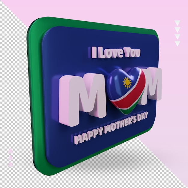 3d mothers day Namibia flag rendering left view