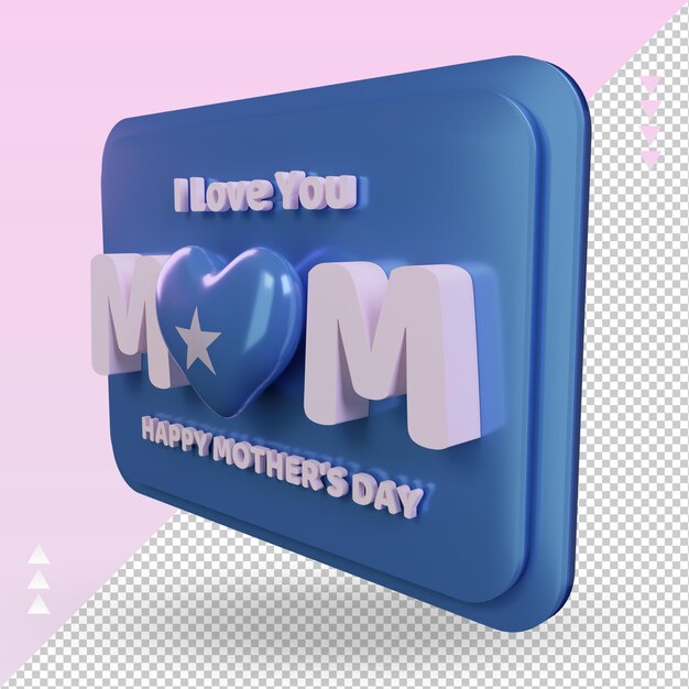 3d mothers day Somalia flag rendering right view