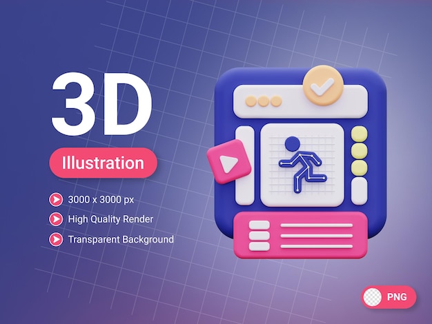 3d motion graphic icon