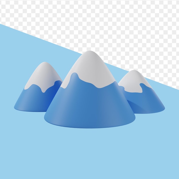 3d mountain with snow