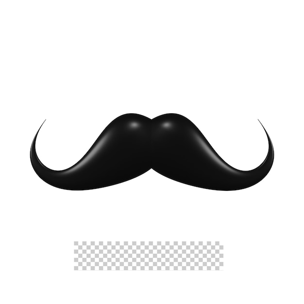 3d moustache icon isolated