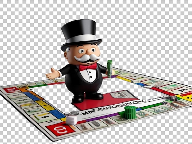 3d Mr Monopoly on white background