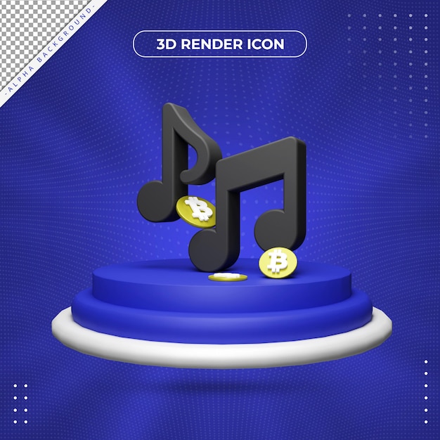 3d music rendering icon