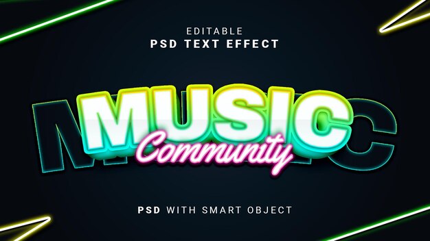 PSD 3d music text effect