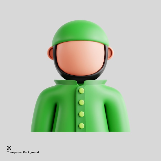 3d muslim character icon