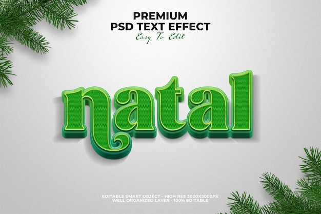 3D Natal Text Effect