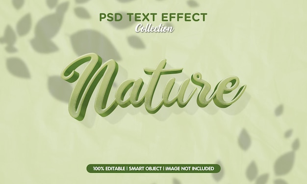 PSD 3d nature psd text effect template