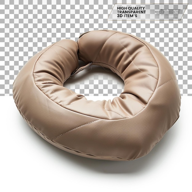 3D neck pillow A pillow designed for neck support during travel on transparent background 5178