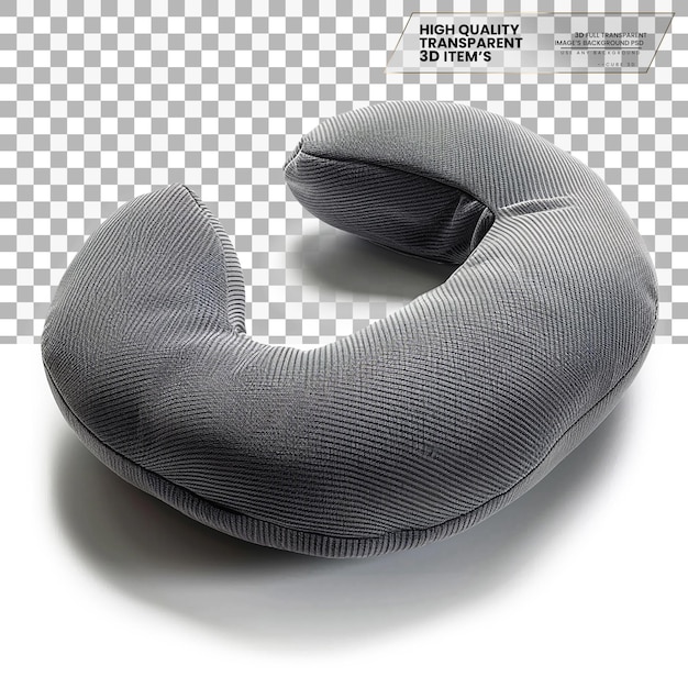 3D neck pillow A pillow designed for neck support during travel on transparent background 5178