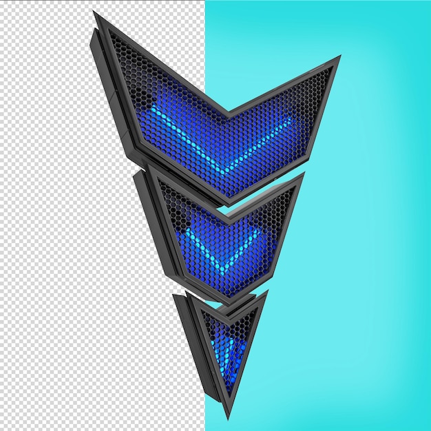 3D NEON ARROW PANEL TRIANGLE GRADS FOR COMPOSITION