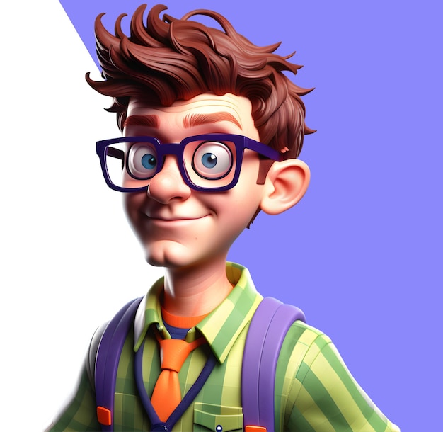 PSD 3d nerdy student