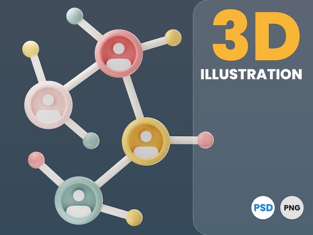 PSD 3d network digital marketing banner background