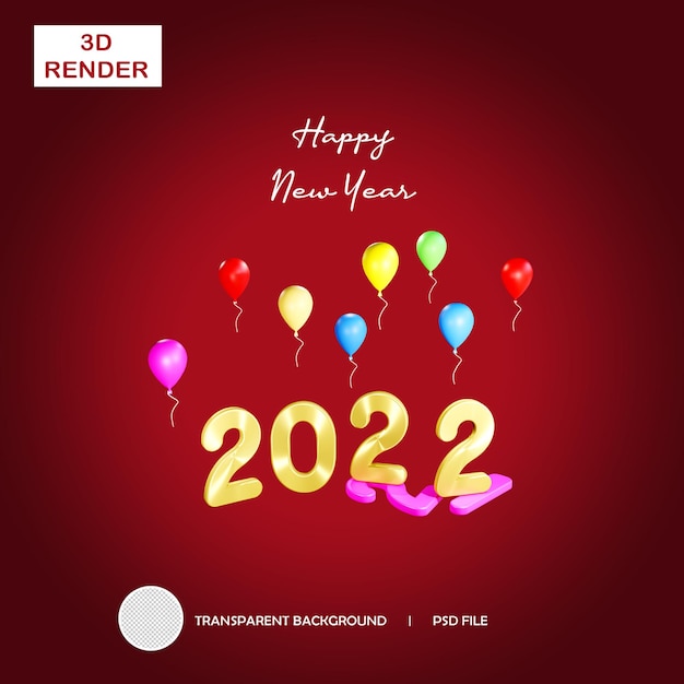 3d new year golden party with transparent background