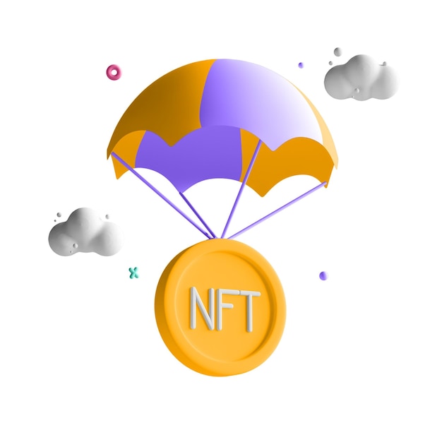 3D NFT Icon Airdrop Cryptocurrency Coin