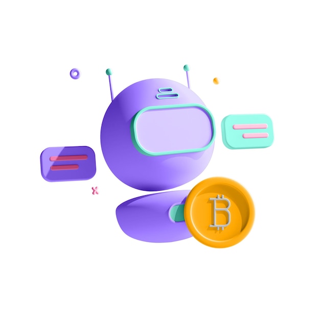 3D NFT Icon Bot Illustration