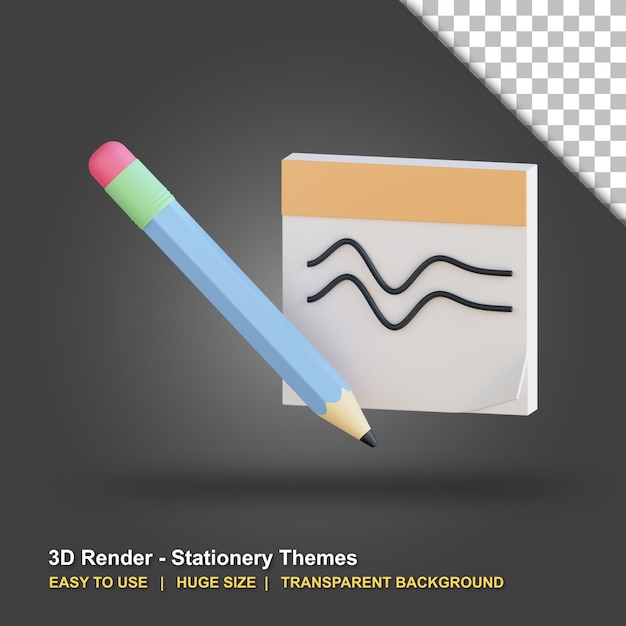 3d Notes Illustration With Transparent Background