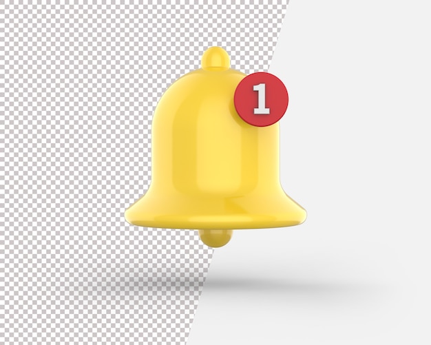 3d notification bell icon