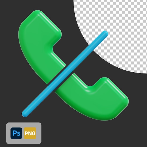 3d Notification icon with phone illustration