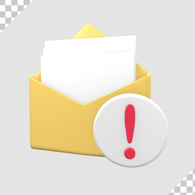 3d notification message icon concept