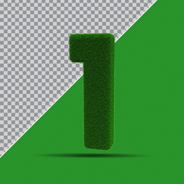 3d number 1 from grass green