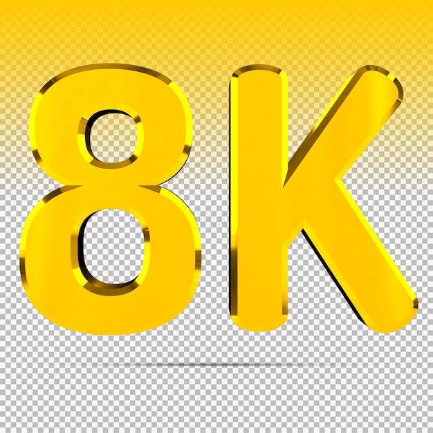 3D Number Gold 8k