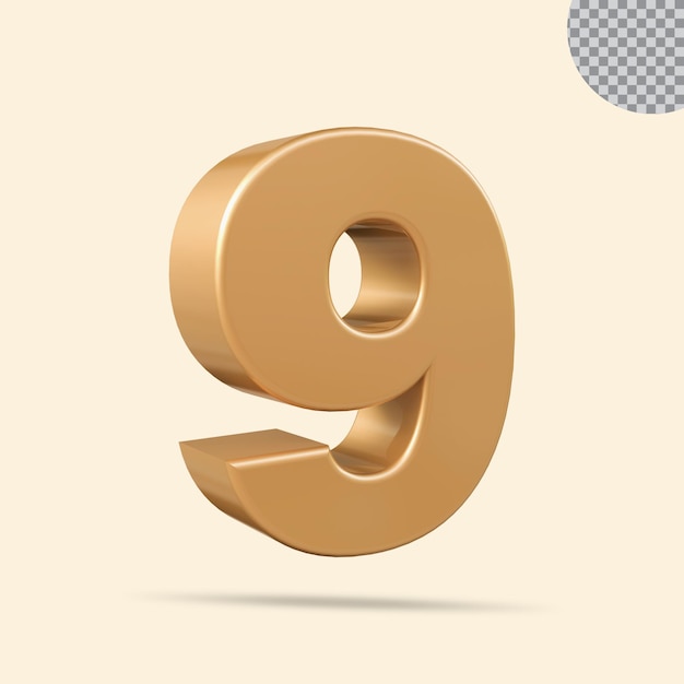 3d number golden luxury creative render