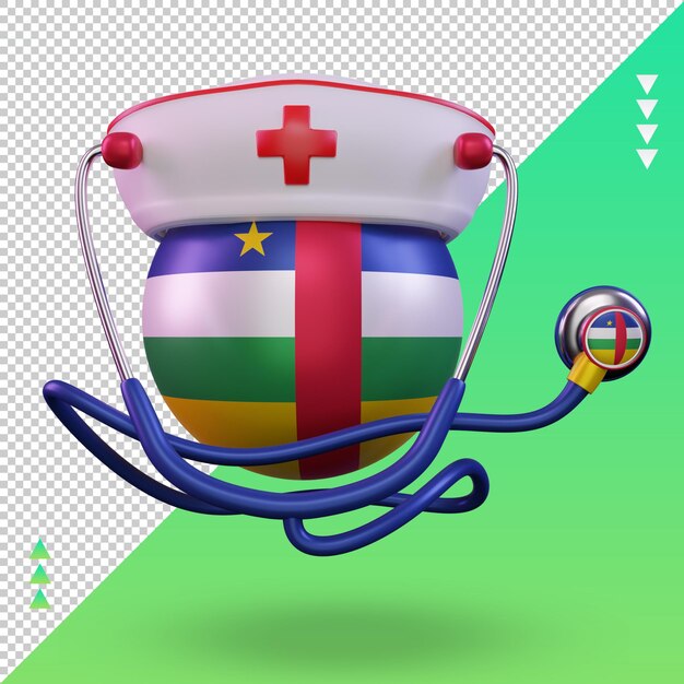 3d nurse day Central African Republic flag rendering front view