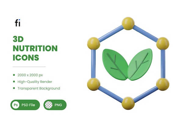 3D Nutrition Illustration Antioxidants