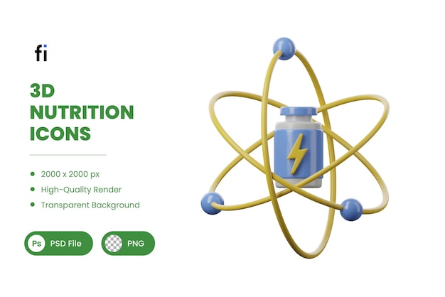 3D Nutrition Illustration Energy