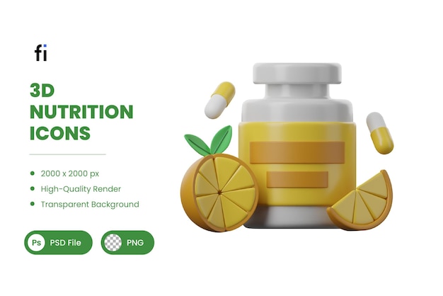 3D Nutrition Illustration Supplement