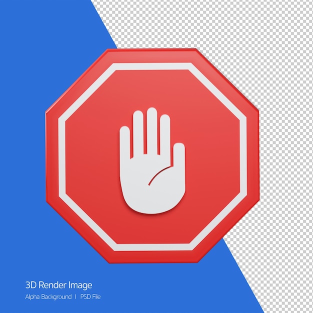 3d object Rendering of traffic sign. Stop