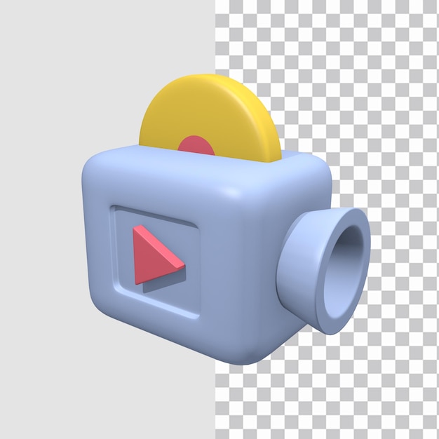 3d object video player icon concept