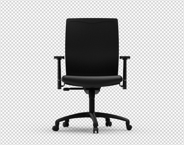 3D office chair isolated on transparent background