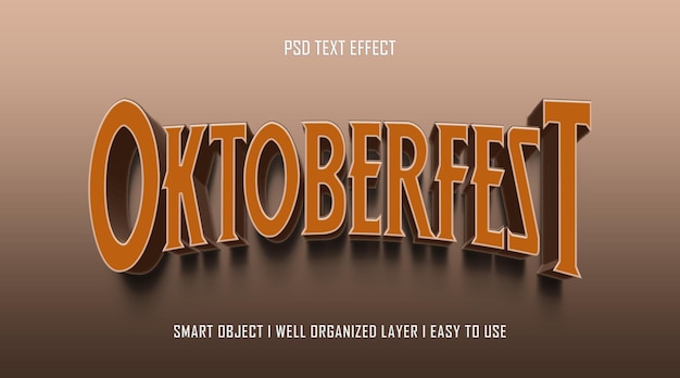 3d oktoberfest editable text effect template