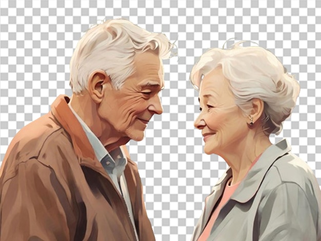 PSD 3d old aged couple