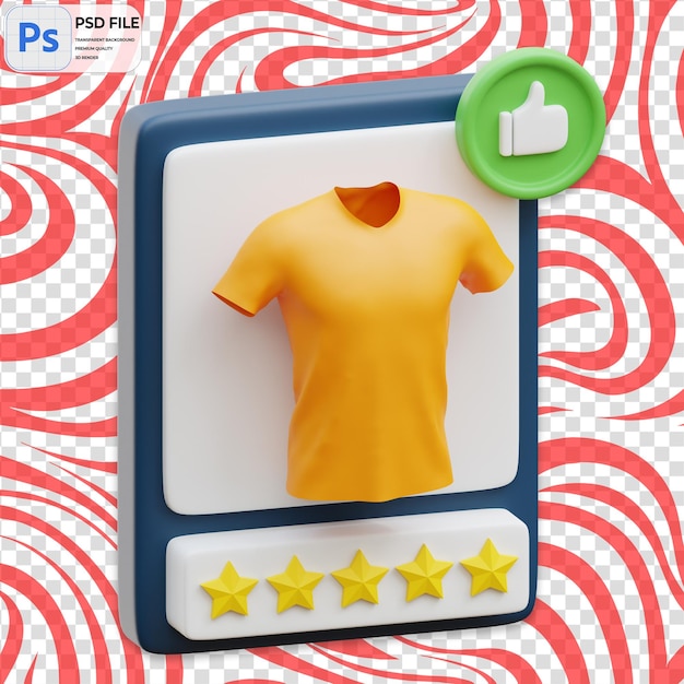 3D Online Cloths Review Render Illustration Icon Isolated PNG