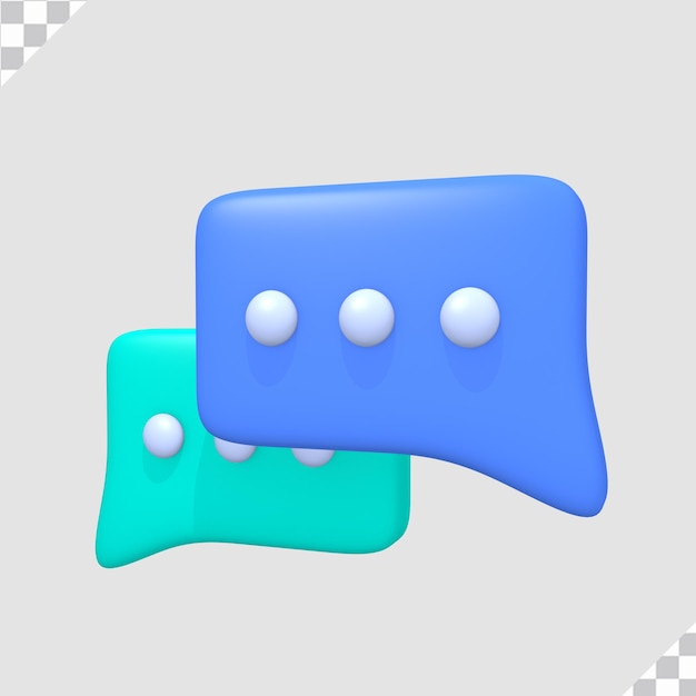 3d online conversation icon concept