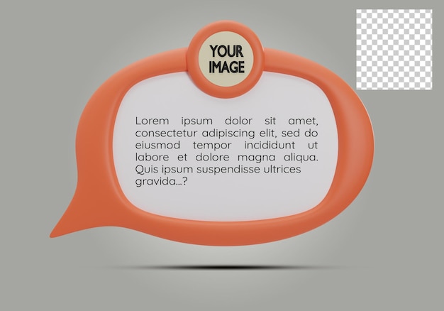 3D Orange Bubble Engagement Interface Mockup