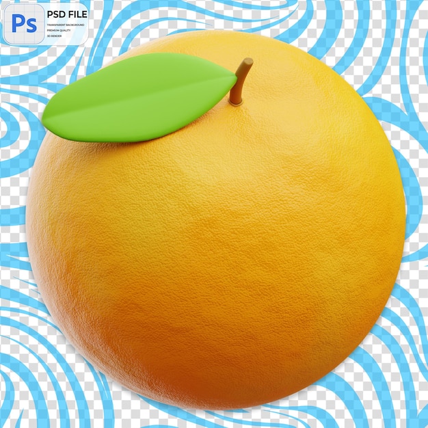 3D Orange Icon Isolated PNG Illustration PSD Template