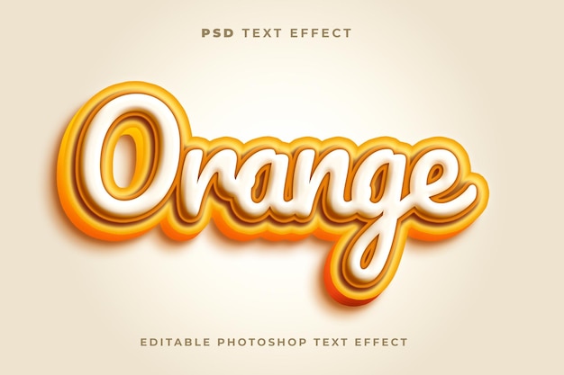 3D orange text effect template