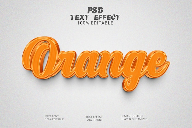 3d orange text style effect