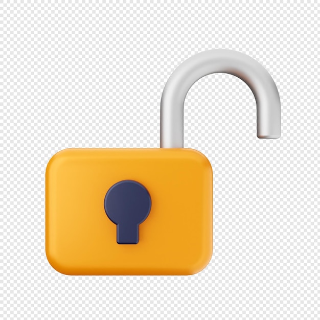 3d padlock lock security icon illustration