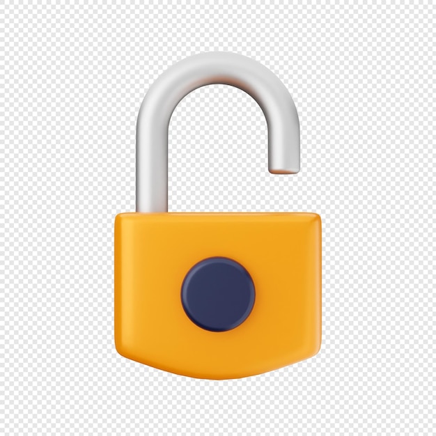 3d padlock lock security icon illustration