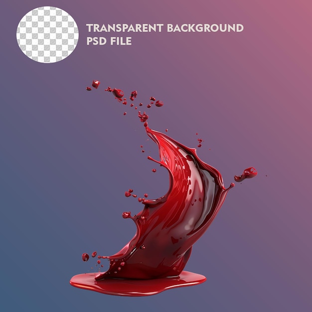 3D Paint Fluid Splash Transparent Background PSD File