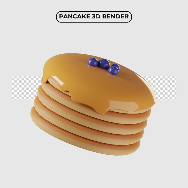 3d pancake cartoon icon illustration