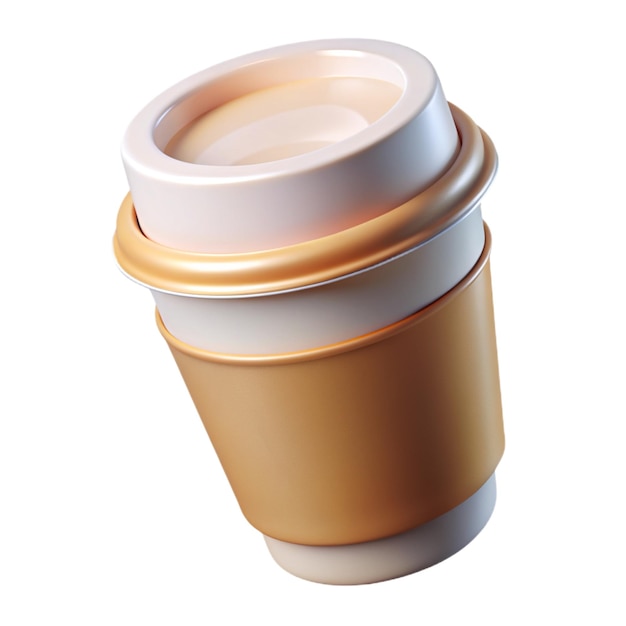 PSD 3d paper craft cup with lid realistic mockup for branding on transparent background versatile