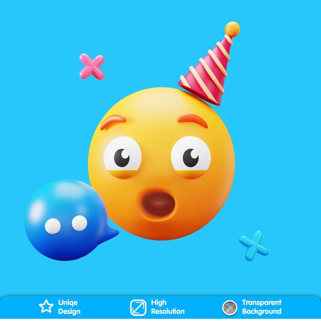 PSD 3d party emoji chat